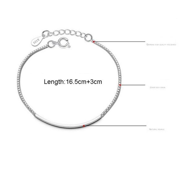 NEW 925 Sterling Silver Simple Bar Bracelet - Picture 7 of 7